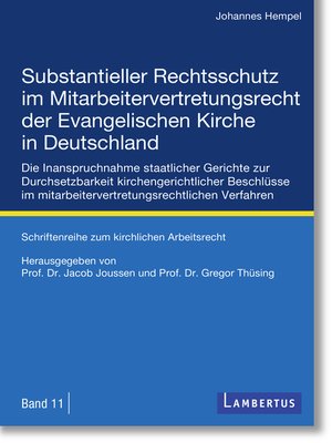 cover image of Substantieller Rechtsschutz im Mitarbeitervertretungsrecht der Evangelischen Kirche in Deutschland